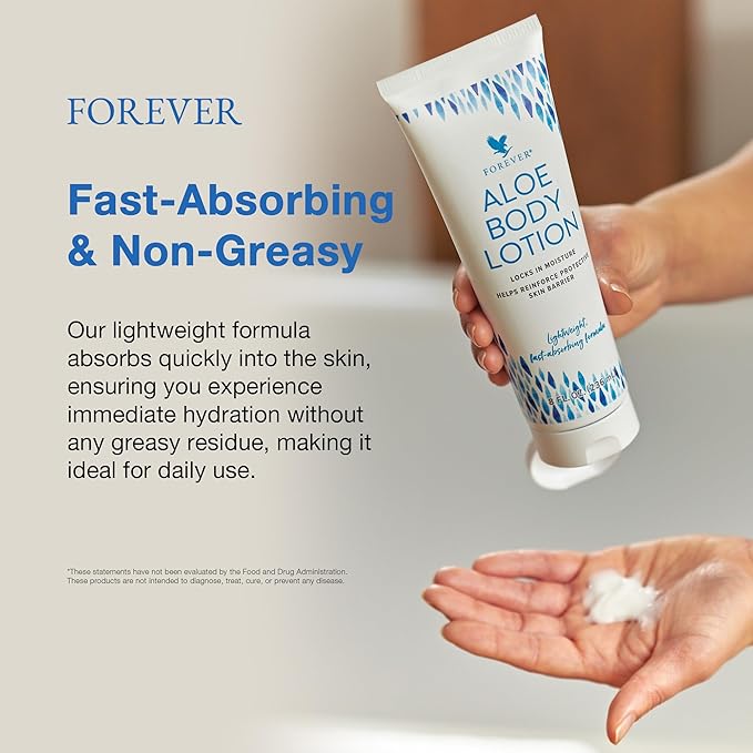 Forever Living - Aloe Body Lotion - For Smooth, Hydrated Skin - Vegan and Gluten-Free with Argan and Macadamia Oils 2 Pack (8 fl oz Each)