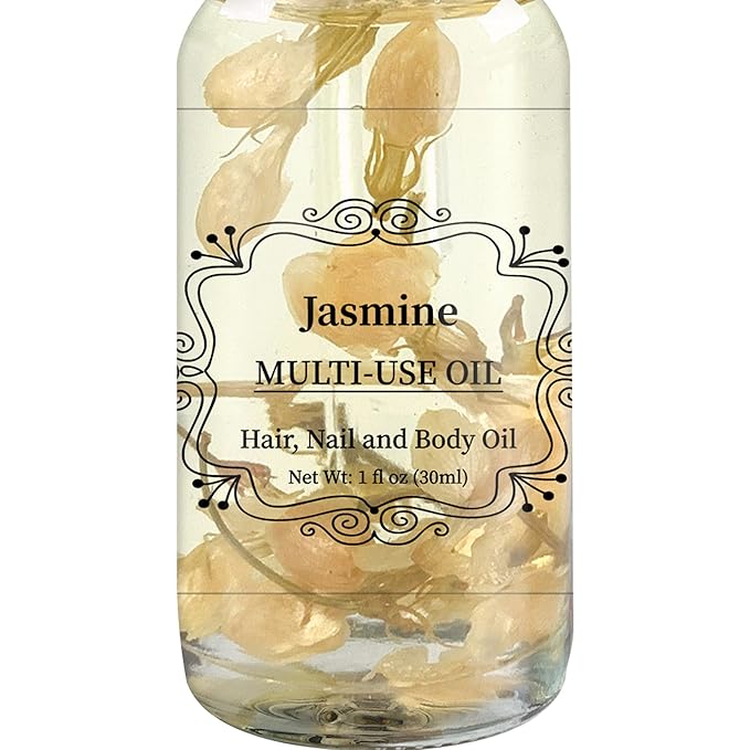 Jasmine Multi-Use Oil for Face, Body and Hair - Organic Plant Fragrant Essential Oil for Dry Skin, Scalp and Nails - 1 Fl Oz