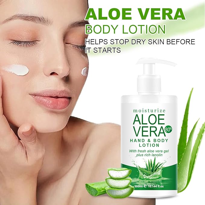 Aloe Vera Body Lotion, Natural Soothing Hydration Lotion for Body and Face Moisturizer with Aloe Vera, Vitamin E, Intense Hydration for Dry Skin, Soothing Dryness Relief, All Skin Types