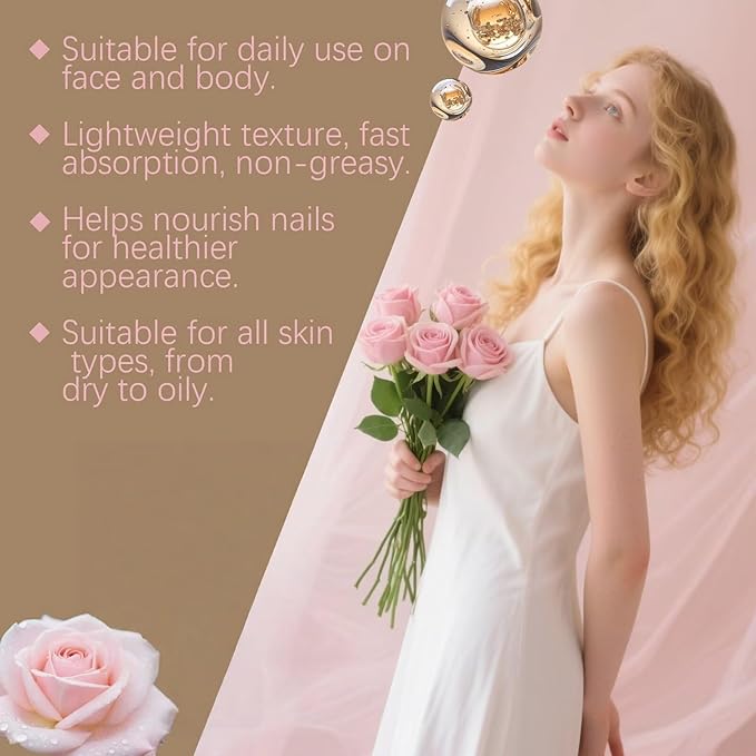 Rose Essential Oil Organic Rose Oil Essential Oils for Face, Hair, Nails, Body, Skin Care, Relaxation, Aromatherapy DIY, Diffuser, SPA Cleaning Massage, Aroma, Bath, Perfume Gift 120ml