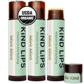 Kind Lips Extra Mint Organic Lip Balm (3 Pack) – Cooling Mint Lip Balm – Natural Beeswax Lip Care for Dry, Cracked Lips – Moisturizing, Non-Toxic, USDA Organic