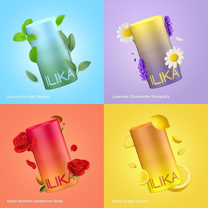 ILIKA Lip Balm, 2X Volume, Organic, Plastic-free, Vegan & Cruelty-Free, COSMOS Certified, PETA Certified, Plant-Based, Biodegradable Tube, 8 Pack, Lip Care Products, Assorted - 0.3 oz each