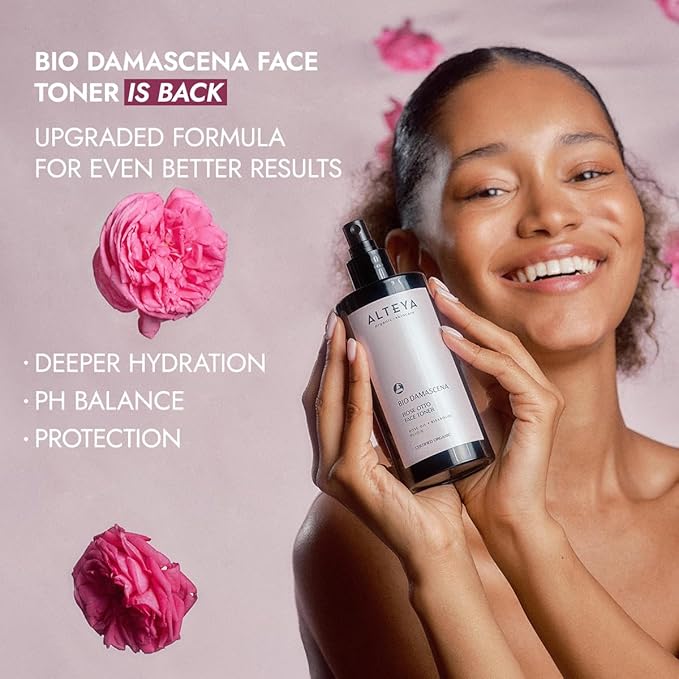 Alteya Organics Facial Toner USDA Certified Organic Skin Care 6.8 Fl Oz/200 mL Bio Damascena Award-Winning Rose Otto Face Mist with Organic Bulgarian Rose Oil Balancing, Clarifying and moisturizing