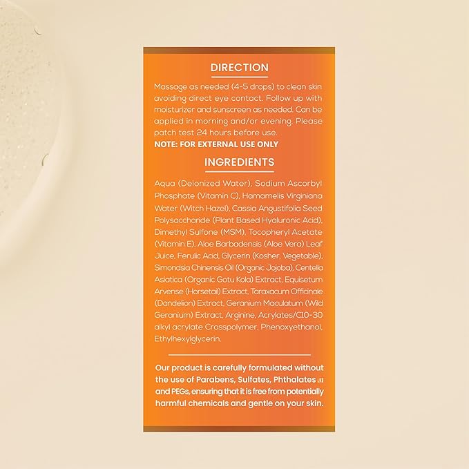 Glow Renewal 20% Vitamin C Serum for Face & Eye - Brightening & Anti-Aging with Hyaluronic Acid & Botanical Extracts - Evens Skin Tone, Targets Fine Lines & Dark Spots, 1 oz