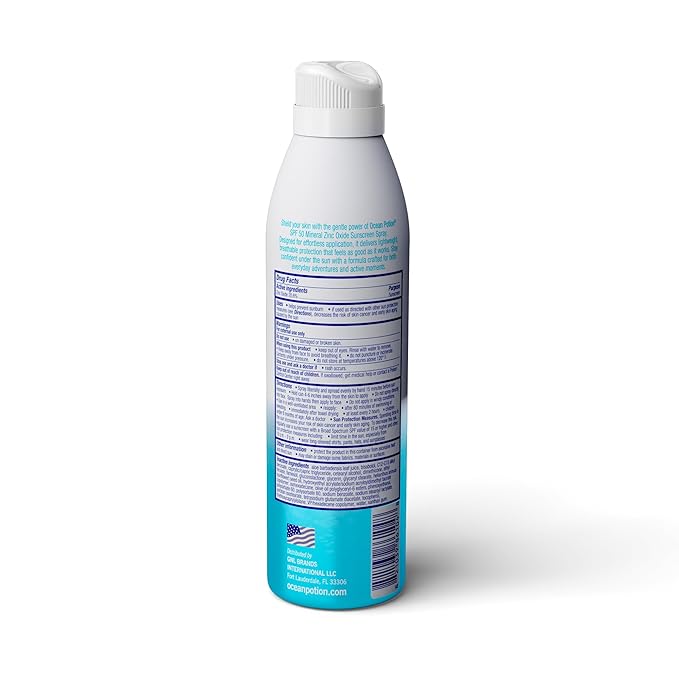 Ocean Potion Mineral Sunscreen Spray SPF 50 - Zinc Oxide Sunscreen Spray for Broad Spectrum UVA/UVB Protection - Lightweight, Water-Resistant Mineral Sunscreen Oxybenzone-Free - 5.5 oz