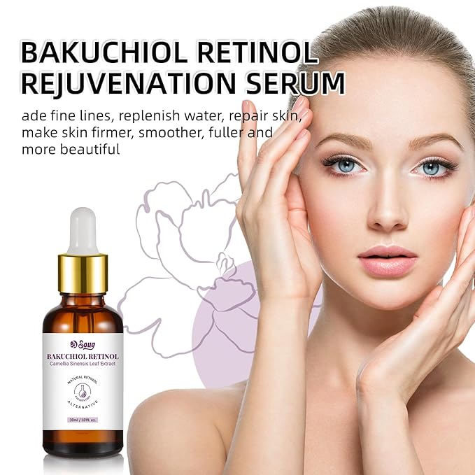 Bakuchiol Retinol Serum, 2 PCS Retinol Rejuvenation Serum for Anti Aging & Reduce Wrinkles, Fine Lines & Sagging, Moisturising Skin, 2.02 fl.oz