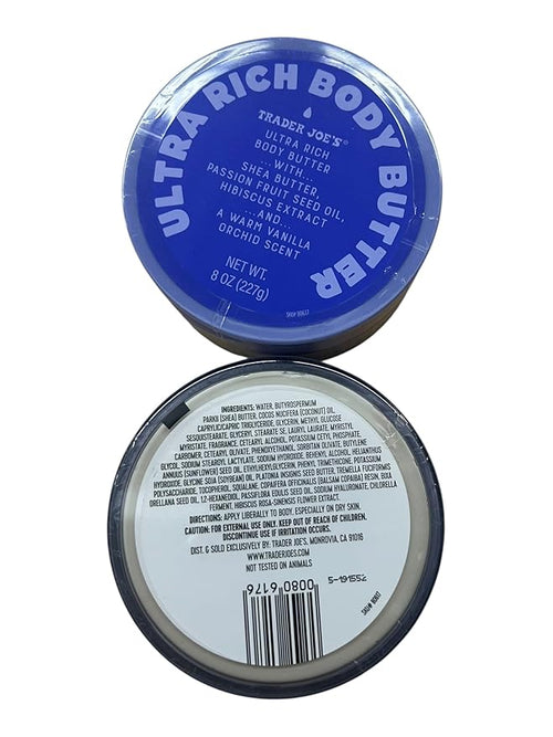 2 Pack Luxuriant Ultra Rich Body Butter made with shea butter, passion fruit seed oil, hibiscus extract and warm vanilla orchid scent – 8 oz (227g) each