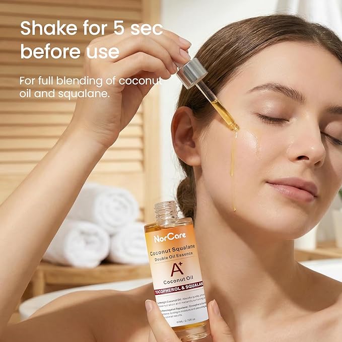 Skin Care Essential oil Coconut & SqualaneDual-Essence Oil Skincare Tech 2026 | 80ml Soothes,Brightens, and repairs your skin barrier. Formulated for allskin types