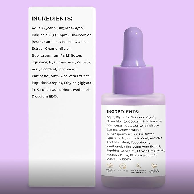 VALITIC Bakuchiol Serum - Retinol Alternative Face Serum - Facial Anti Aging Treatment, Hydrating and Evening Skin Tone - Niacinamide, Hyaluronic Acid, Peptides, Vitamin C, Squalane, 30ml 1.01 fl oz