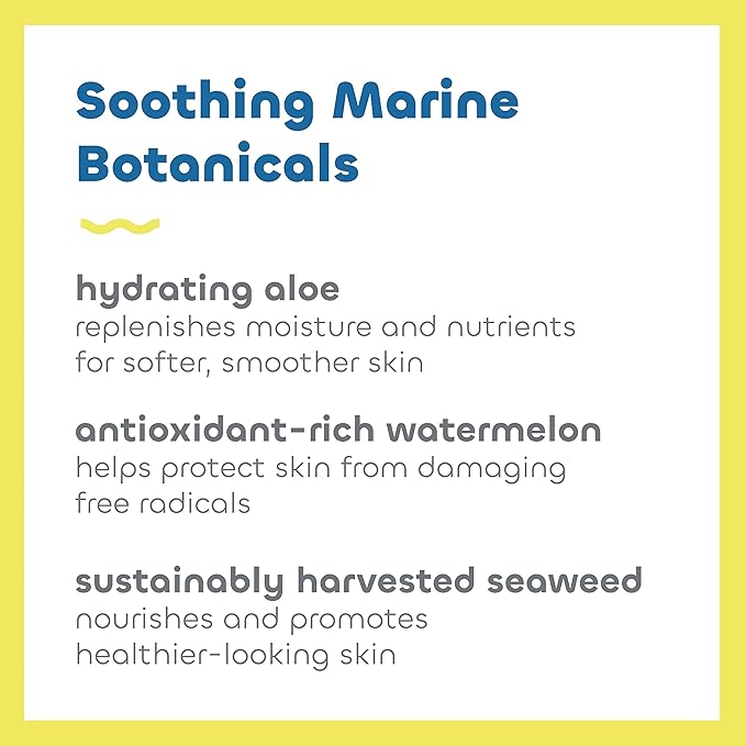 Seaweed Bath Co. Active Sport Defense Cream SPF 50 - Broad Spectrum Hybrid Sunscreen with Zinc Oxide, Aloe & Watermelon - Water Resistant Face and Body Daily Sunblock, 3.4 Ounce