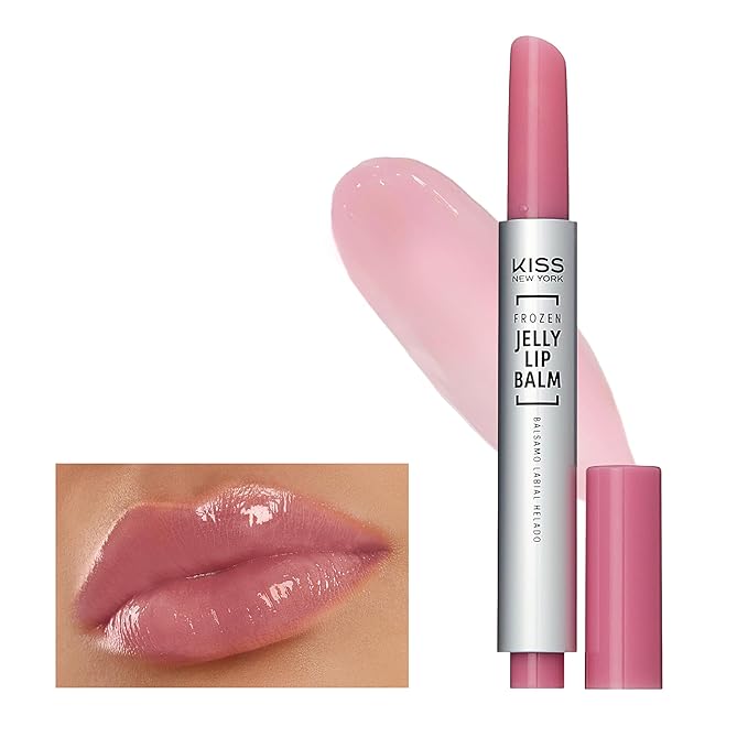 KISS NEW YORK Frozen Jelly Lip Balm Pen, High Shine Lip Gloss for Sheer Tint, Hydrating Melting Lipstick With Hyaluronic Acid, Cooling Effect With Menthol, Non-Sticky & Long Lasting (S.Trans Red)