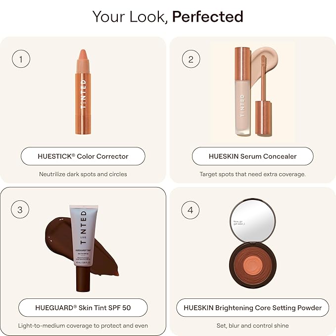 Live Tinted Hueguard Skin Tint SPF 50 - Tinted Mineral Sunscreen with Light-Medium Buildable Coverage With a Hydrating and Radiant Finish - Water and Sweat Resistant, 1.35 fl oz - Shade 09