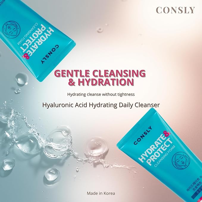 Hyaluronic Acid Cleansing Foam | Korean Foaming Face Wash | Hydrating Daily Cleanser for Dry & Dehydrated Skin | Remover Makeup & Sunscreen | K-Beauty Face Cleanser | 120 ml / 4.06 fl oz.