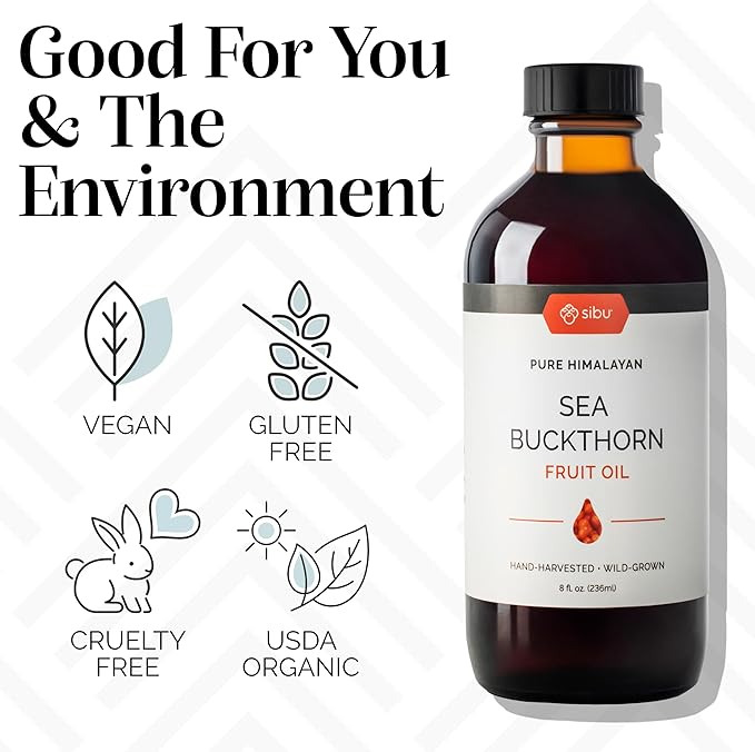 sibu Premium Himalayan Omega 7 Sea Buckthorn Fruit Oil, 4 oz