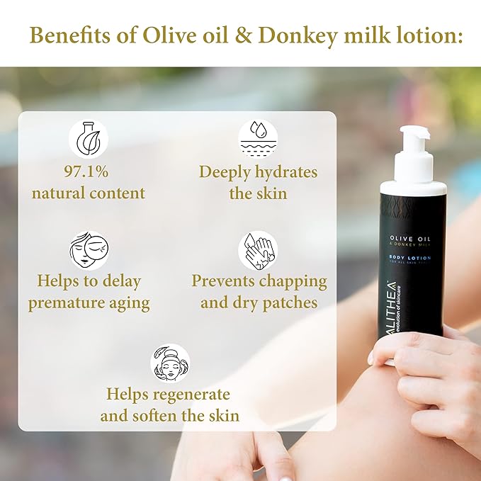 Calithea Body Lotion Dream Duo Set with Aloe Vera & Donkey Milk - Hydrating Moisturizer for Face & Body - Natural Olive Oil Lotion for Dry & Sensitive Skin - 2 Pack
