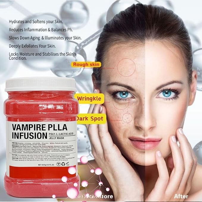 Vajacial Hydro Jelly Mask Powder for Face, Jelly masks for Facials Professional, Jelly Mask for Face or Teens and Women (Vampire)