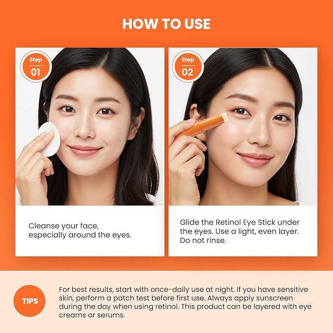 VELAMO ADVANCED Retinol Eye Stick: Plumping & Smoothing Under Eye Balm for Dark Circles, Puffiness & Wrinkles - Made in Korea, Upgraded Formula with Collagen, Niacinamide & Peptides, 0.35 OZ/10g