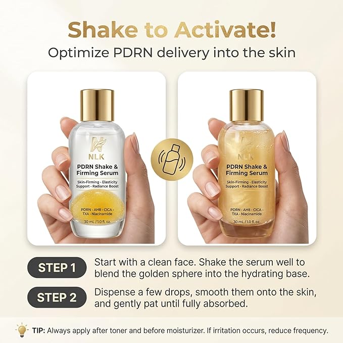 PDRN Bi-Phase Firming Serum, with AH8 Peptide, Centella Asiatica, and Niacinamide - An advanced serum for improved skin elasticity and radiance, Apple Stem Cell Elasticity Serum - 1 fl oz