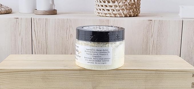 TSA Handmade Whipped Mango Coconut Vanilla Body Butter Cream, Luxury Body Lotion for Dry Skin, Daily Moisturizing Shea Butter, Sunflower Oil, Women, Men, Teens, 3.5 oz Jar (Coconut Vanilla, 3.5 oz)