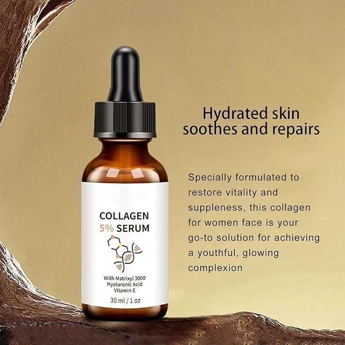 5% Collagen Serum, Anti Aging Serum for Women with Collagen and Matrixyl 3000 Skin Tightening, Helps Lift, Plump, & Firm Sagging Skin for Face 1 Fl Oz