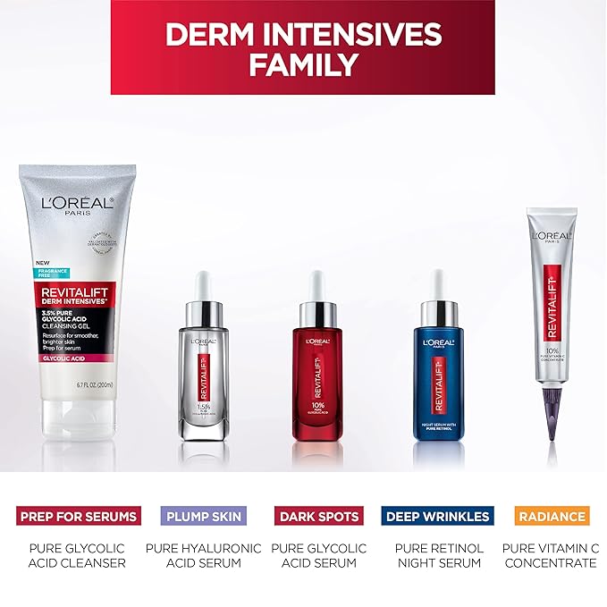 L'Oreal Paris Revitalift 0.3% Pure Retinol Night Serum, Reduce Deep Wrinkles, Fragrance Free 1 oz + Moisturizer Sample