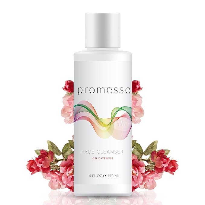 promesse Acne Control Facial Cleanser with Glycolic & Salicylic Acid | Anti-Aging Gentle Exfoliating Face Wash | Rose Scented Hydrating Cleanser with Natural Ingredients for Skin Wash - 4 fl oz