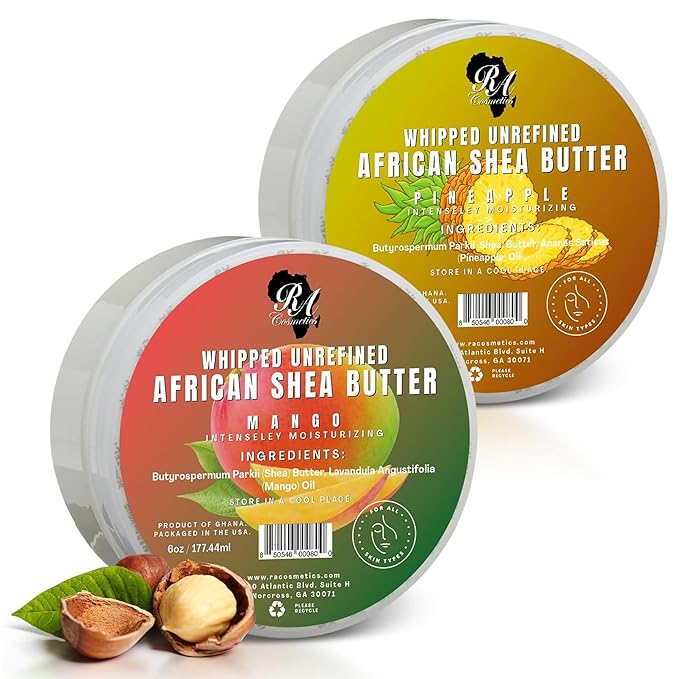 RA COSMETICS 100% African Shea Butter & Whipped Shea Butter Pineapple - 6oz