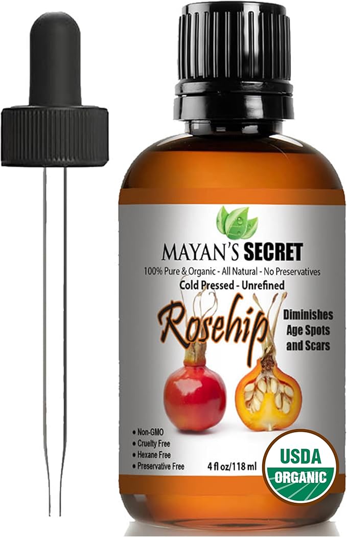 Rosehip Oil - Virgin Organic 100% Pure, Cold Pressed, Unrefined.- 4oz