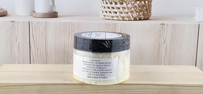TSA Handmade Whipped Mango Love Body Butter Cream, Luxury Body Lotion for Dry Skin, Daily Moisturizing Shea Butter, Sunflower Oil, Mothers, Fathers, Women, Men, Teens, 3.5 oz Jar