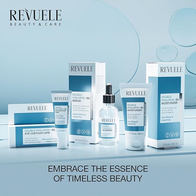 REVUELE Double Hyaluron + B5 Serum, Hydrating Face Serum with Hyaluronic Acid & Panthenol 1 fl.oz