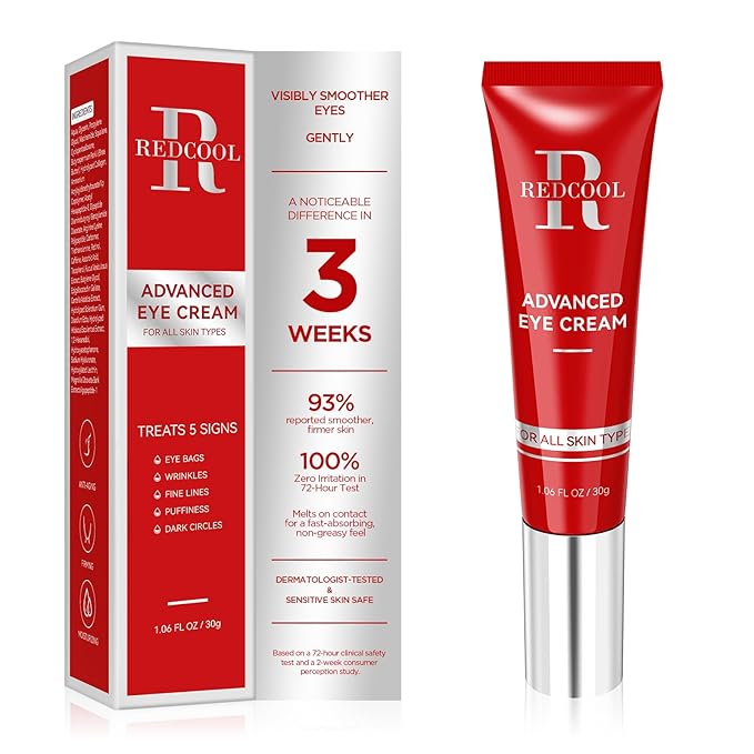 Retinol Eye Cream for Dark Circles, Anti-Aging Eye Cream with Hyaluronic Acid & Caffeine, Reduces Wrinkles, Puffiness & Fine Lines, Day and Night Use, 1.06 fl oz