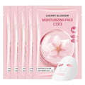 Face Masks Skincare, Pack of 5 Sheet Masks, Hydrating Facial Mask for All Skin Types, Long-lasting Moisturizing, Soothing, Cherry Blossom