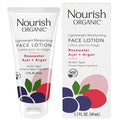 Nourish Organic | Lightweight Moisturizing Face Lotion - Rosewater & Argan | GMO-Free, Cruelty Free, 100% Vegan (1.7 Fl Oz)