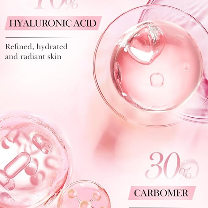 30ML Hydrating Facial Essence for Women Deep Moisture Nourishing Serum Non Greasy Fast Absorbing Skin Care Beauty Essential Pink One Size