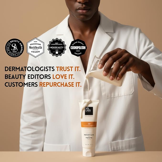 SOL LABS Mineral Sunscreen SPF 30 Face & Body - Lightweight, Hydrating Daily Moisturizer - No White Cast - Anti-Aging Formula with Niacinamide, Zinc Oxide - Reef Safe Korean Skin Care - 4oz