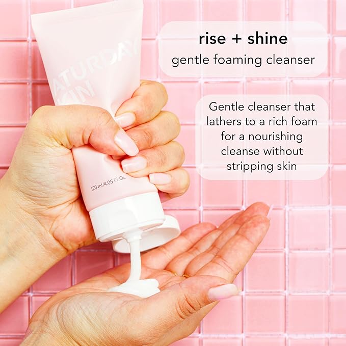Saturday Skin Hydrating Foam Cleanser – Anti Aging Face Wash with Apple Extract, Moisturizing Face Wash, All Natural Foaming Facial Cleanser, Korean Face Wash for Women & Sensitive Dry Skin