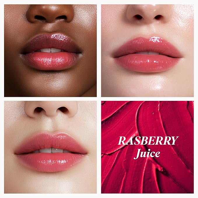 INGA Water Glow Melting Balm - Hydrating Tinted Lip Balm with Soft, Melt-On Texture, Natural Sheer, Glass-Like Finish with Non-Sticky, Lightweight Comfort (RASBERRY JUICE)