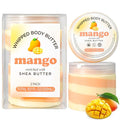 Mango Whipped Body Butter, Whipped Body Butter for Women, Mango Shea Body Moisturizer for Dry Skin, Gentle Hydration with Long Lasting Moisture-3.4 floz+6.8 floz