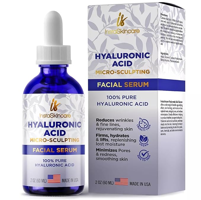 Instaskincare Hyaluronic Acid Anti-aging Serum for Face, Pure Medical Formula - 2 oz