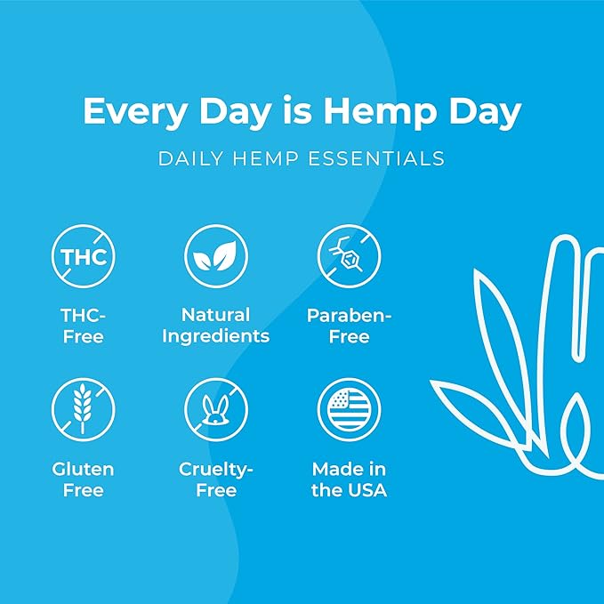 Organic Vanilla Hemp Lip Balm with Beeswax, Coconut Oil and Vitamin E - by Hemp and Hand (1-Pack)