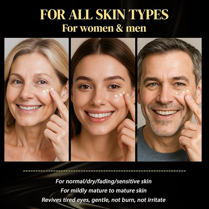 Men Retinol Under Eye Cream Anti Aging Eye Cream with Caffeine, Hyaluronic Acid, Peptides - for Dark Circles, Puffiness & Fine Lines, Firming & Brightening Under Eye - 20ml