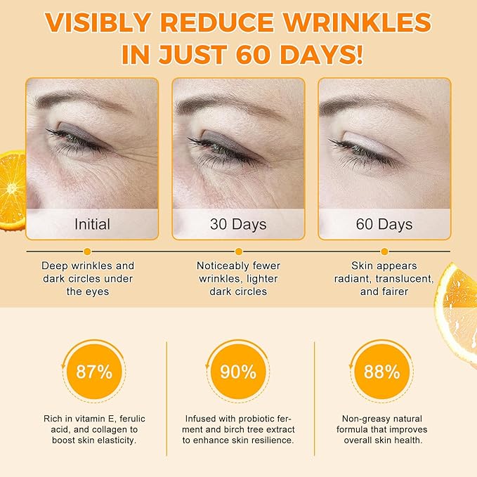 Vitamin C Serum,Anti Aging Facial Serum with Vitamin C,Reduce Dark Spots - Acne & Wrinkles, Brightening Serum, Even Skin Tone, Eye Area, Boost Skin Collagen,Hydrate & Plump Skin 60ml (1pcs)