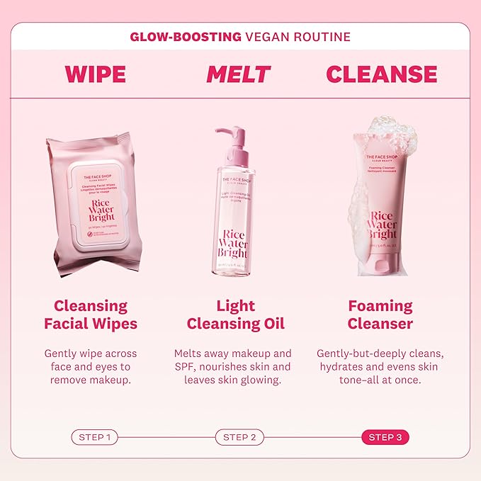 The Face Shop Rice Water Bright Foaming Facial Cleanser with Ceramide, Gentle Face Wash for Hydrating & Moisturizing, Vegan Face Cleanser, Makeup Remover, 150ml