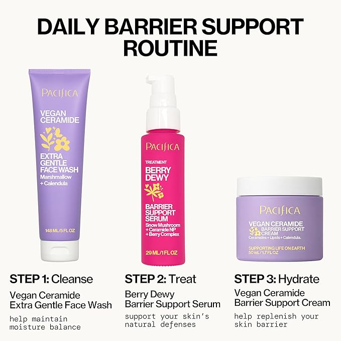 Pacifica Face Wash for Sensitive Skin Facial Cleanser Vegan Ceramide Barrier Repair Extra Gentle for Daily Fragrance Free for Sensitive Skin, Clean Beauty, Vegan & Cruelty-Free Dermatologist Tested