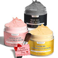 YLNALO Easter Gifts 3 Pcs Clay Facial Mask Set - Turmeric Vitamin C, Dead Sea and Himalayan Clay Skin Care Mask for Deep Cleansing, Moisturizing, and Refining Pores, Spa Facial Mask Set