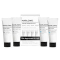 MARLOWE. Mens Face and Body Mini Kit – TSA Friendly Body Wash, Body Lotion, Facial Scrub & Facial Moisturizer (3.4 oz Each)