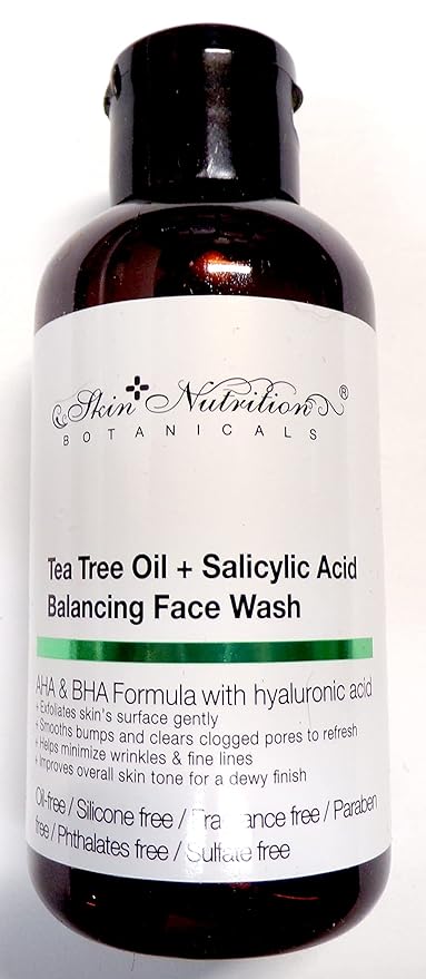 Skin Nutrition Botanical s - Tea Tree Oil + Salicylic Acid Balancing Face Wash 4oz (118ml), 4 Ounce (Pack of 1)