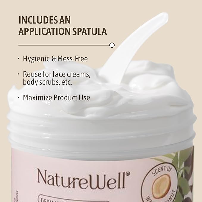 NATURE WELL Coconut Oil Moisturizing Cream for Dry Skin – Deep Hydration Lotion for Face, Body & Hands, Spa Quality Skincare, Softens & Smooths, Non-Greasy, Fast Absorbing, Vitamins A C E (10 Oz)