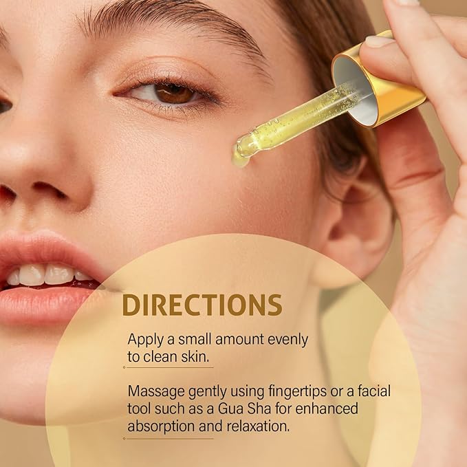 RIHAKO Easter Gifts for Women Turmeric Rosehip Face Oil for Gua Sha – Facial Lymphatic Drainage Oil for Gua Sha Tools, Hydrating Anti-Aging Oil Reduces Fine Lines & Wrinkles, Boosts Radiance