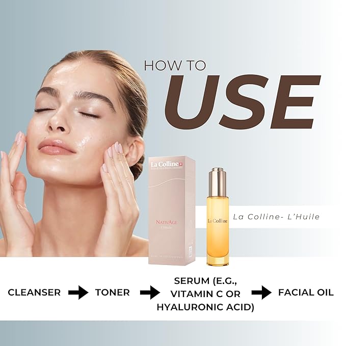 La Colline NativAge L’Huile Facial Oil - Squalane & Argan Oil for Gua Sha, Dermaplaning, and Hydration, Swiss-Made for All Skin Types, Non-Comedogenic